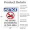 Signmission No Eating Or Drinking, 10 in W x Rectangle, Plastic OS-2PACK-NS-P-1014-V-14500 - alternate 3